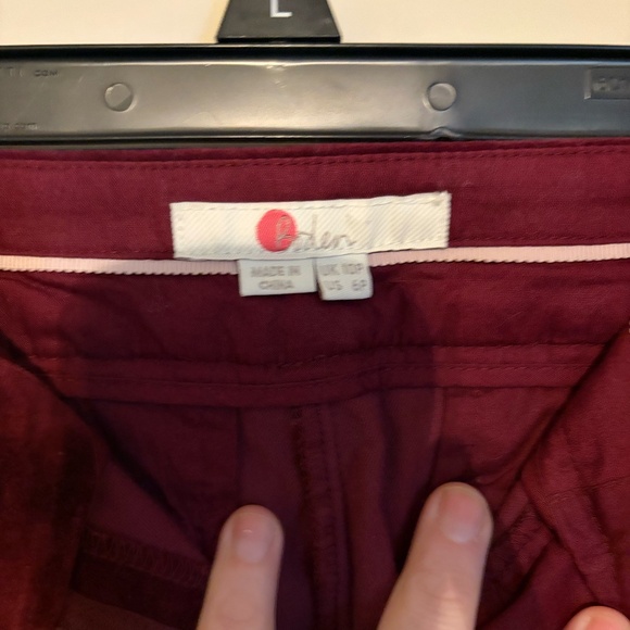 Boden Pants Canonberry Velvet Pants Size 10 Petite - Picture 3 of 4